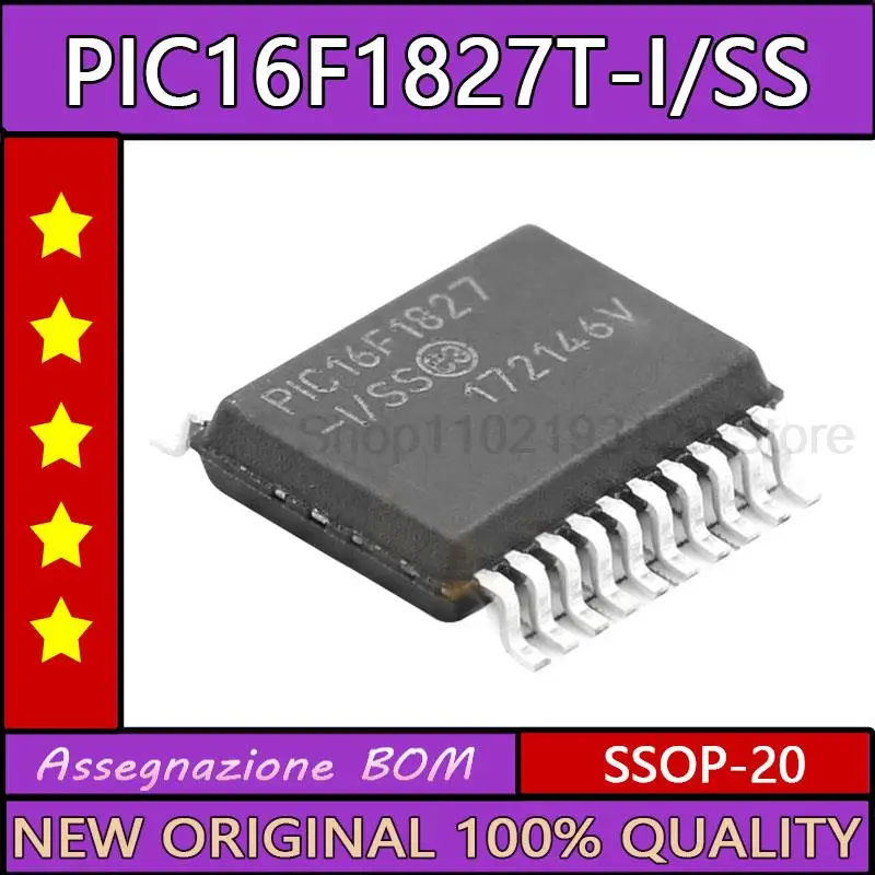 5 Pz Pic16F1827T-I/Ss Ssop20 Microchip Microcontrollori Circuiti Integrati Muc Nuovo Originale