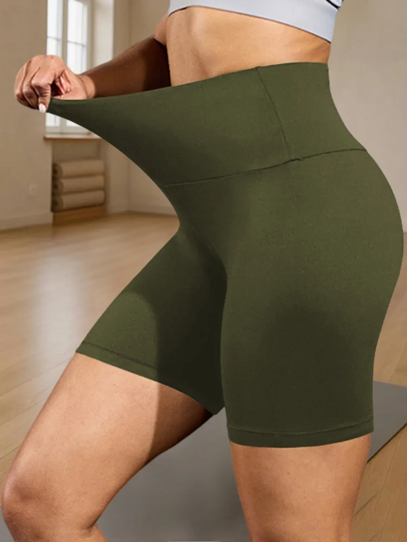 High Waisted Biker Shorts - Soft Tummy Control Workout Yoga Fitness