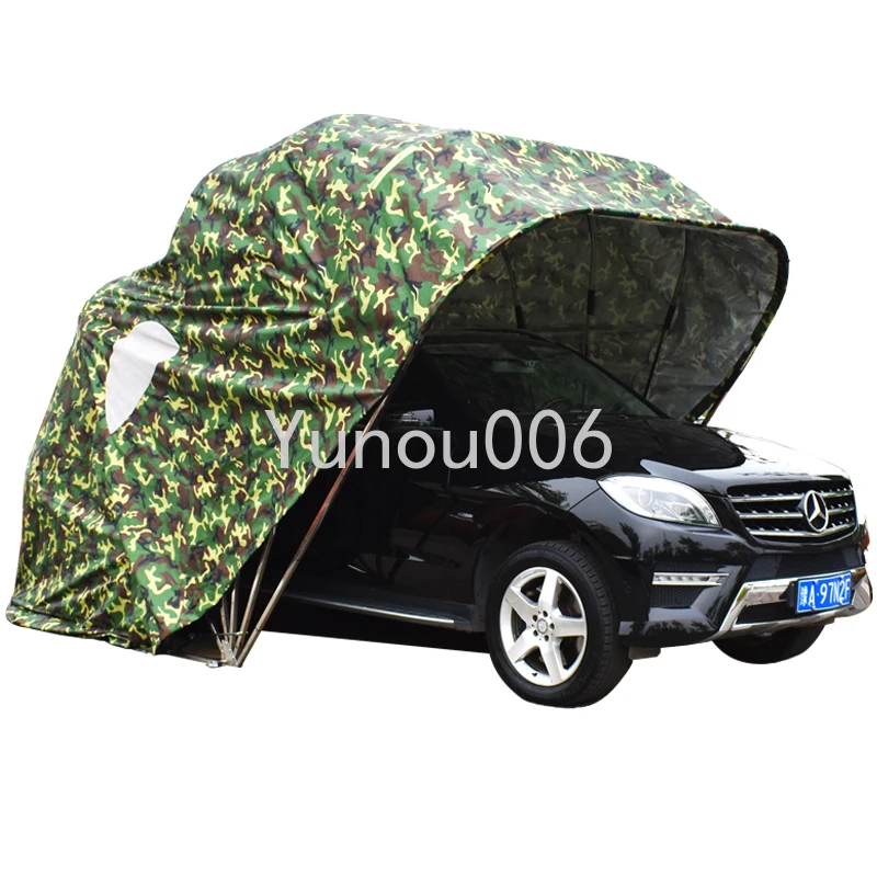 

Auto fully automatic folding shed Household sunshade Outdoor sunscreen Mobile garage roof Simple telescopic parking shed