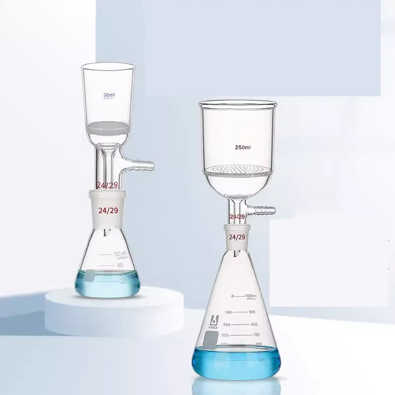 Laboratory Glass Sand Core Filtration Suction Filtration Device Vacuum Solvent Filter Glass Instrument 50/100/250/500/1000/2000