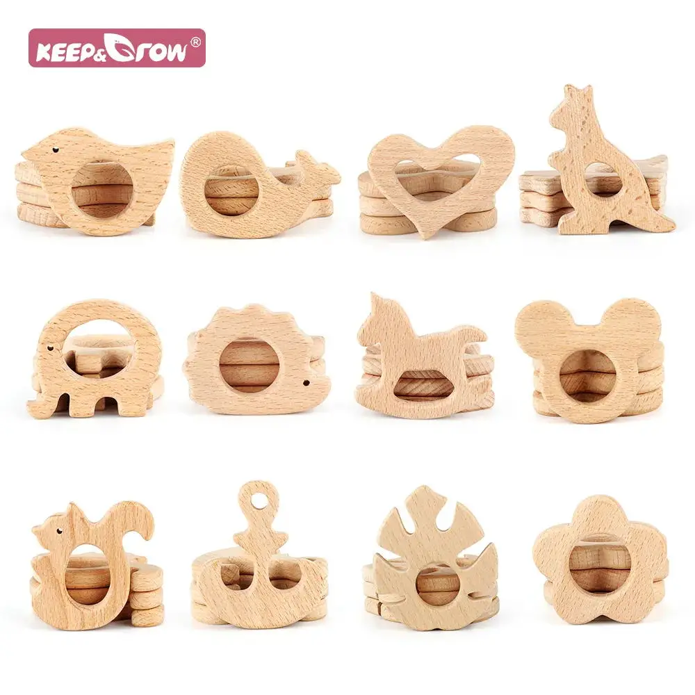 1pcs Wooden Baby Teething Toys BPA Free DIY Pacifier Chain Necklace Accessories Tooth Pendant Nursing Gift