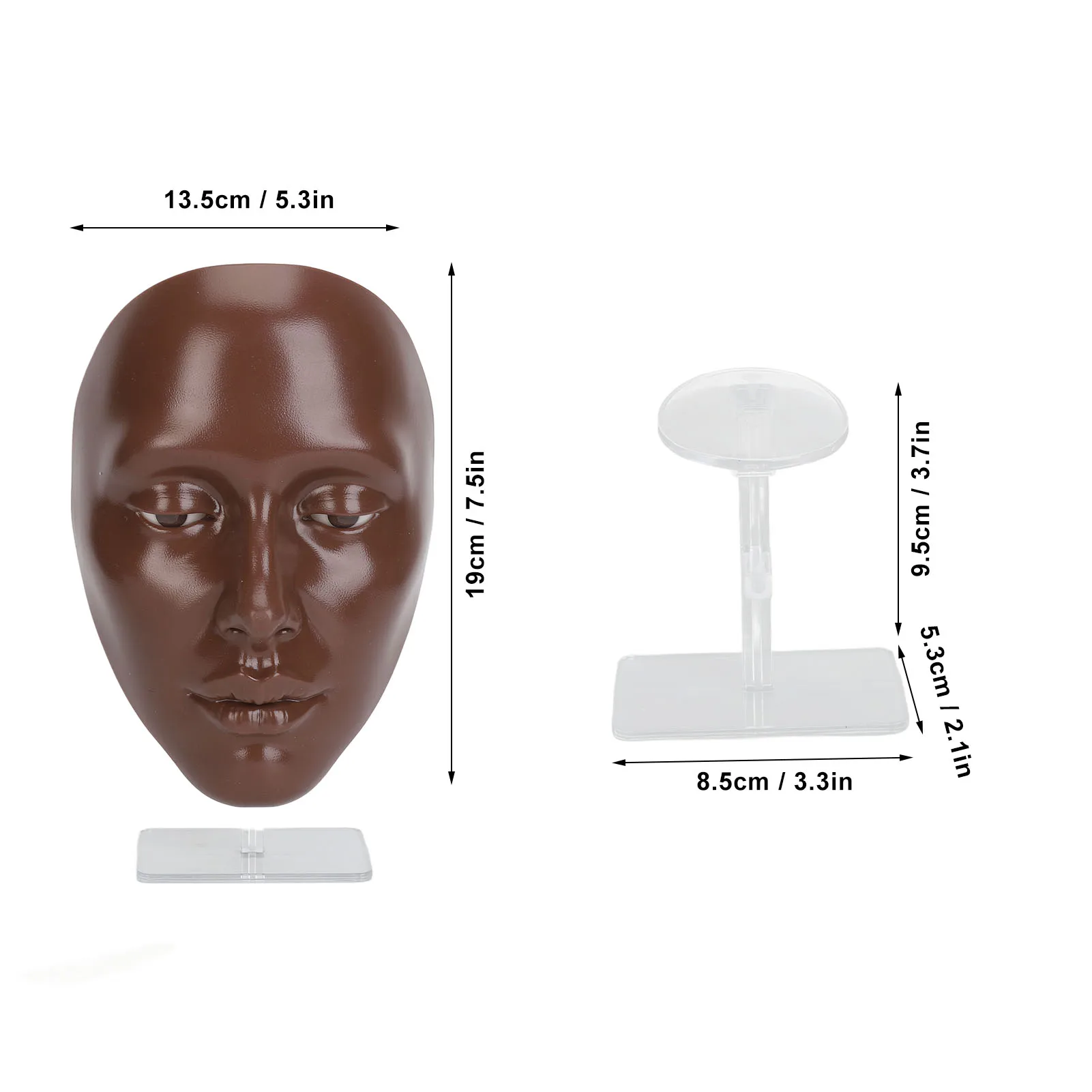 Manichino Viso per Trucco 5D in Silicone, Viso per Pratica di Trucco, Viso Didattico, Pannello Manichino per Cosmetica Occhi - immagine 5