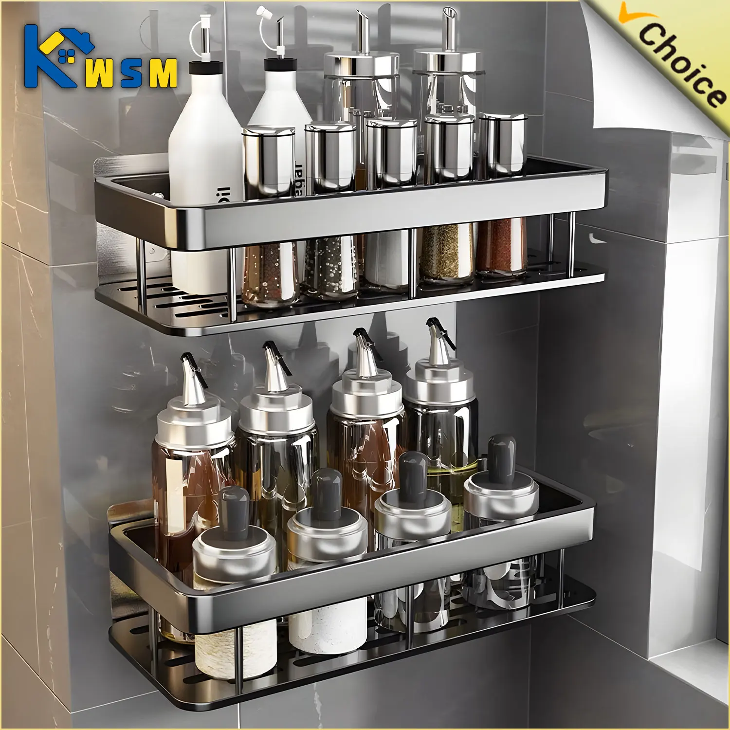 Bathroom Storage Shelf Bathroom Shelves Accessories Organizers Wall-mounted Metal Shelves Without Punching Holes bathroom storage shelf