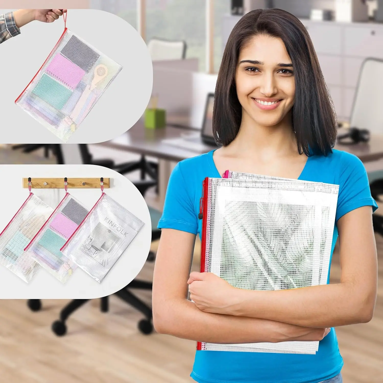 Pochette Plastique Pochette Cartonné A5 Porte-Documents en Plastique A5