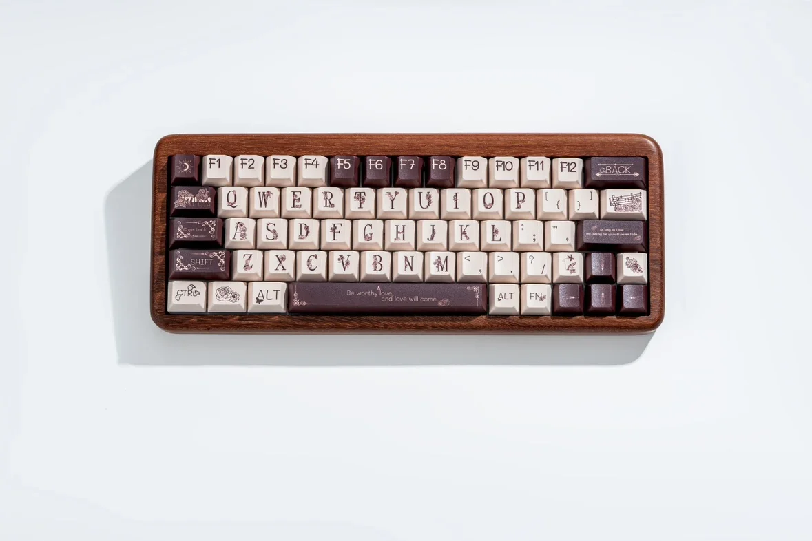 Keycaps retro para teclado mecânico, mão desenhada,