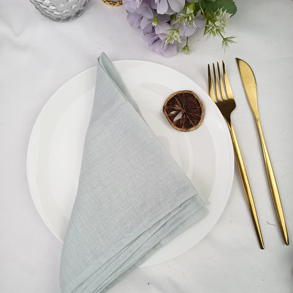 6PCS 100% Linen Table Napkins,30x45cm Natural Material ,Soft Comfortable Tea Cloth,Square Napkin for Wedding Dinning Party Decor
