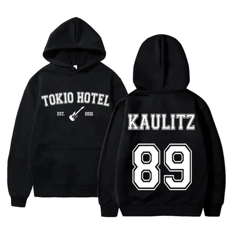 가을/겨울 록 밴드 Tokio Hotel 후드 Kaulitz 프린트 남성 및 여성 후드 힙합 스웨터 하라주쿠 따뜻한 후드