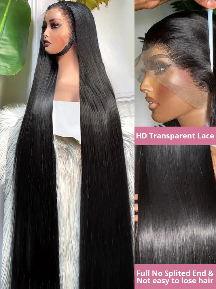 300% High Density HD Lace Frontal Wig 13x6 Human Hair Brazilian 13x4 Straight 250 Density Human Hair Wigs For Women Preplucked