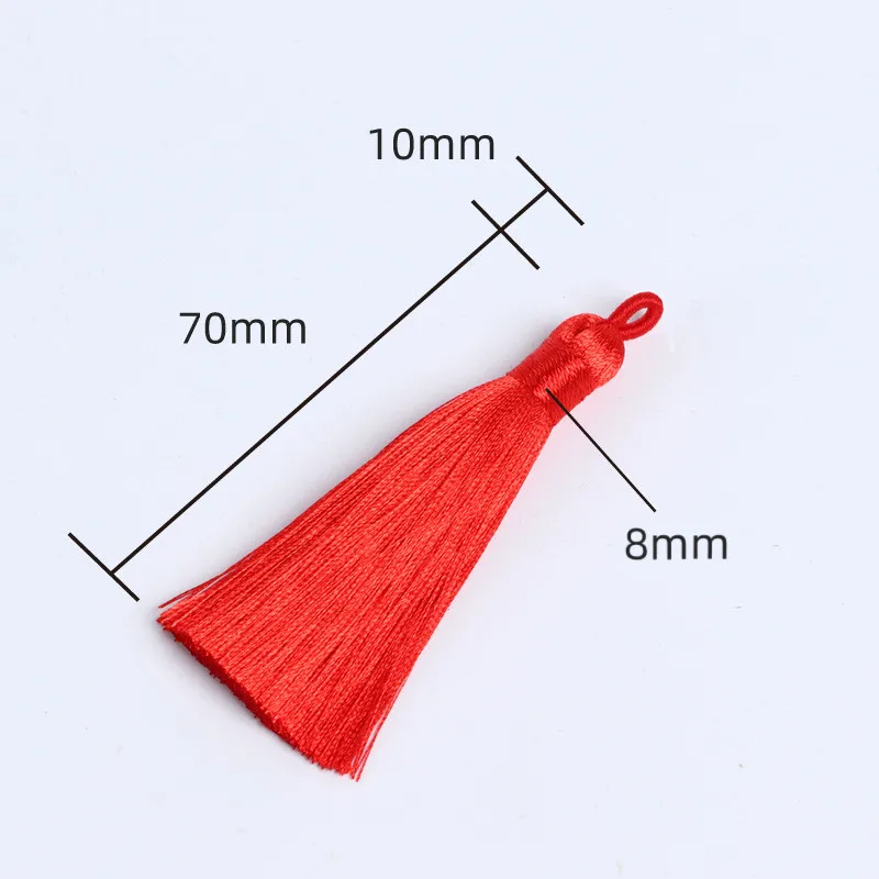 Description Picture 5 of item5/10/20pcs 8cm Silk Tassel Brush Earrings Charm Diy Earrings Pendant Jewelry Making Satin Fringe Handmade Decor Crafts Wholesale