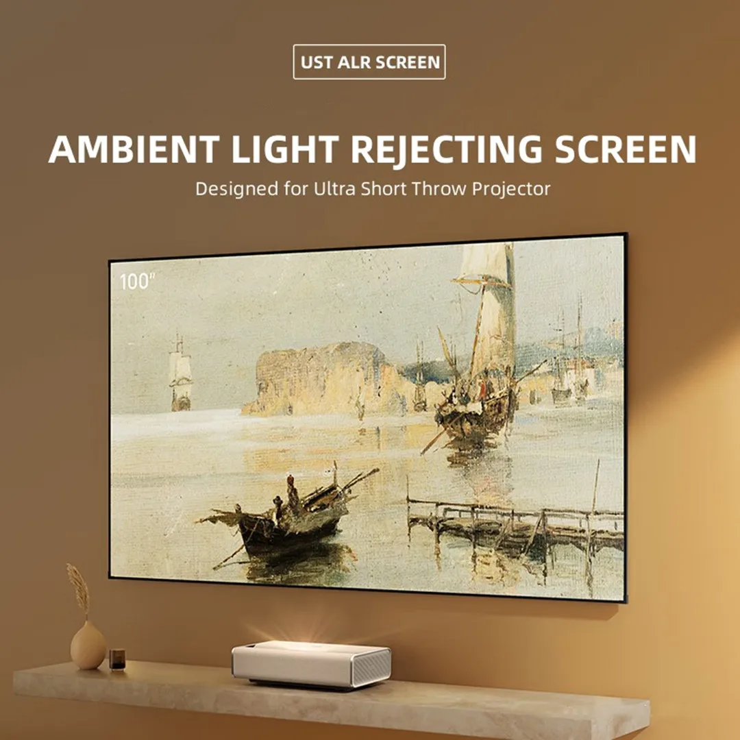 MIVISION 100~120 Inch 16:9 2023 Newest ALR UST Projector Screen Ambient Light Rejecting Projection Curtain Supported 3D/4K 8K mivision 130 133 150 newest t prism ust alr projector screen ambient light rejecting projection curtain high quality