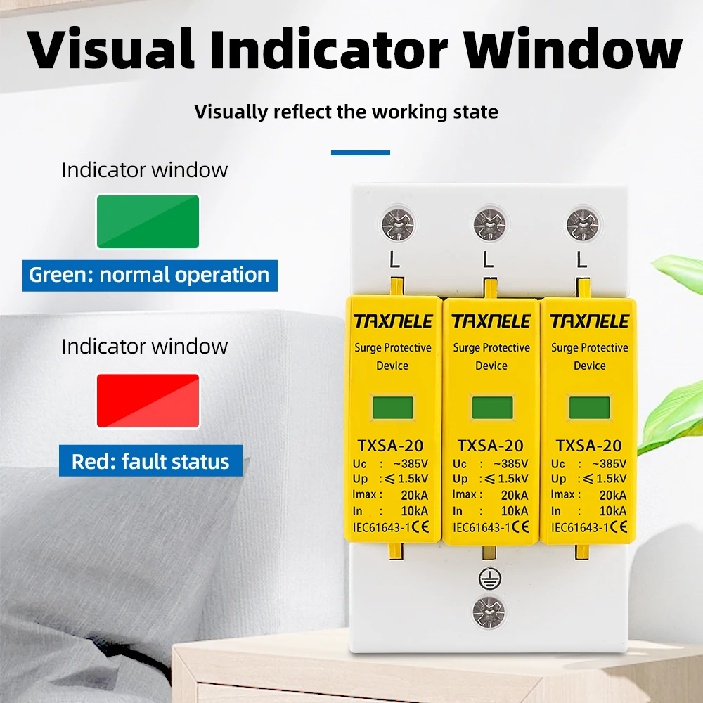 Enhanced House Lightning Surge Protector | Multi-Phase, High-Capacity Low-Voltage Arrester Device