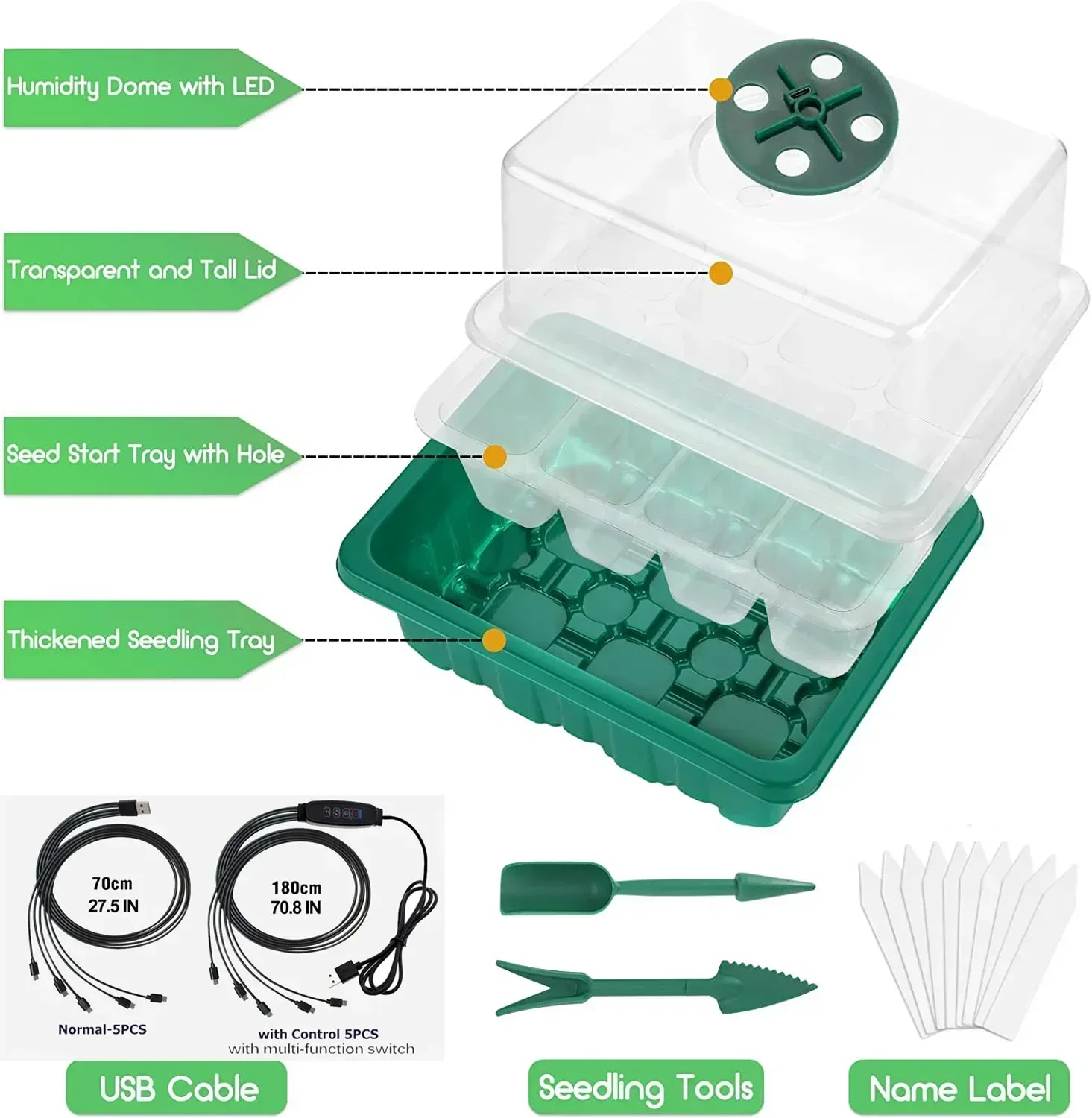 Full Spectrum LED Growing Lamp Seed Starter Trays Greenhouse For Indoor Plant Germinating Intelligent Control led grow light grow light