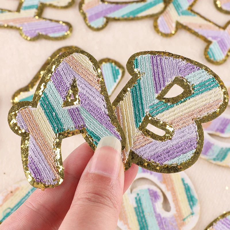 New 1Pc silver Color English Alphabet Letter A-Z Applique Iron On letters  Patch For Clothing Badge Paste For Clothes Bag Shoes - AliExpress