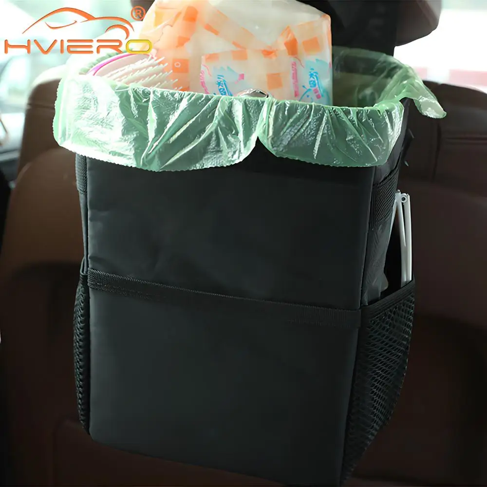 Trash Can Lid Storage Pockets Leak Proof Organizer Waterproof Garbage Multipurpose Bin For Car car trash can
