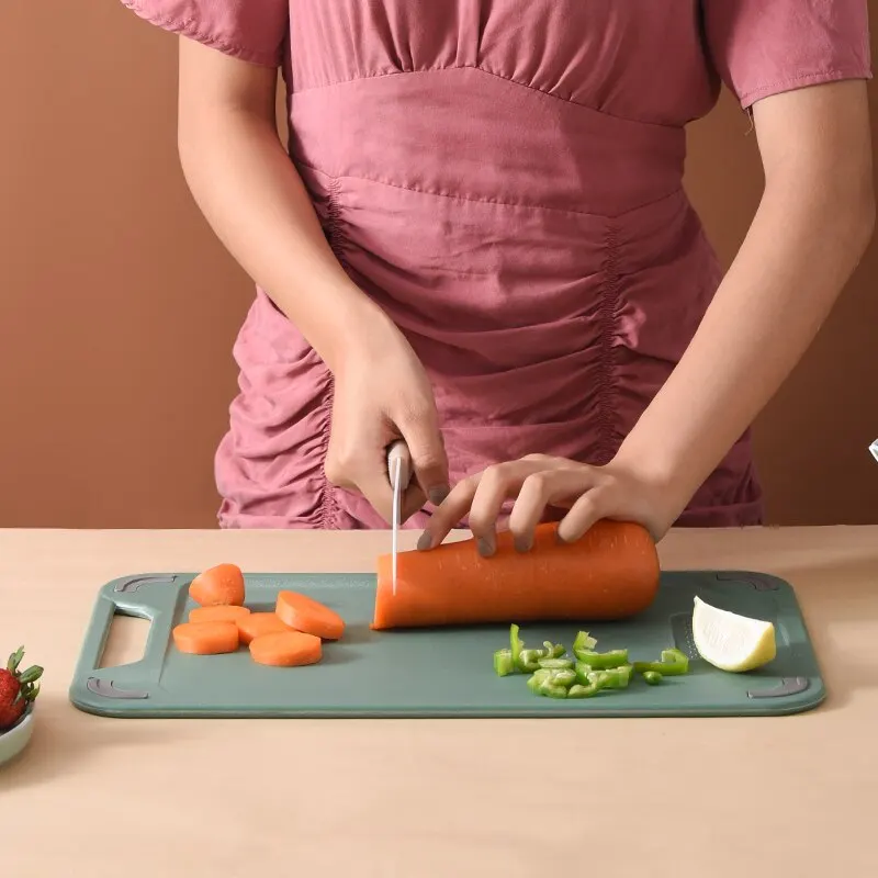 Cutting Board 1pc Two Sides Of Stainless Steel and Plastic Dual-purpose Multifunctional Cut Vegetables and Meat Chopping Board