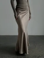 Wolfeel Casual Satin Women'S Skirt Spring Summer Fashion Loose High Waist Maxi Skirts Elegant Simple Slik Fishtail Skirt - Image 5