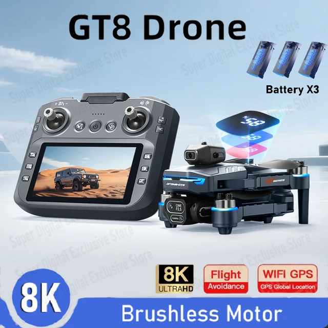 Xiaomi GT8 Drone 8K HD double caméra GPS FPV moteur sans brosse 5G WIFI flux optique vol stationnaire affichage de la batterie en temps réel quadrirotor 1