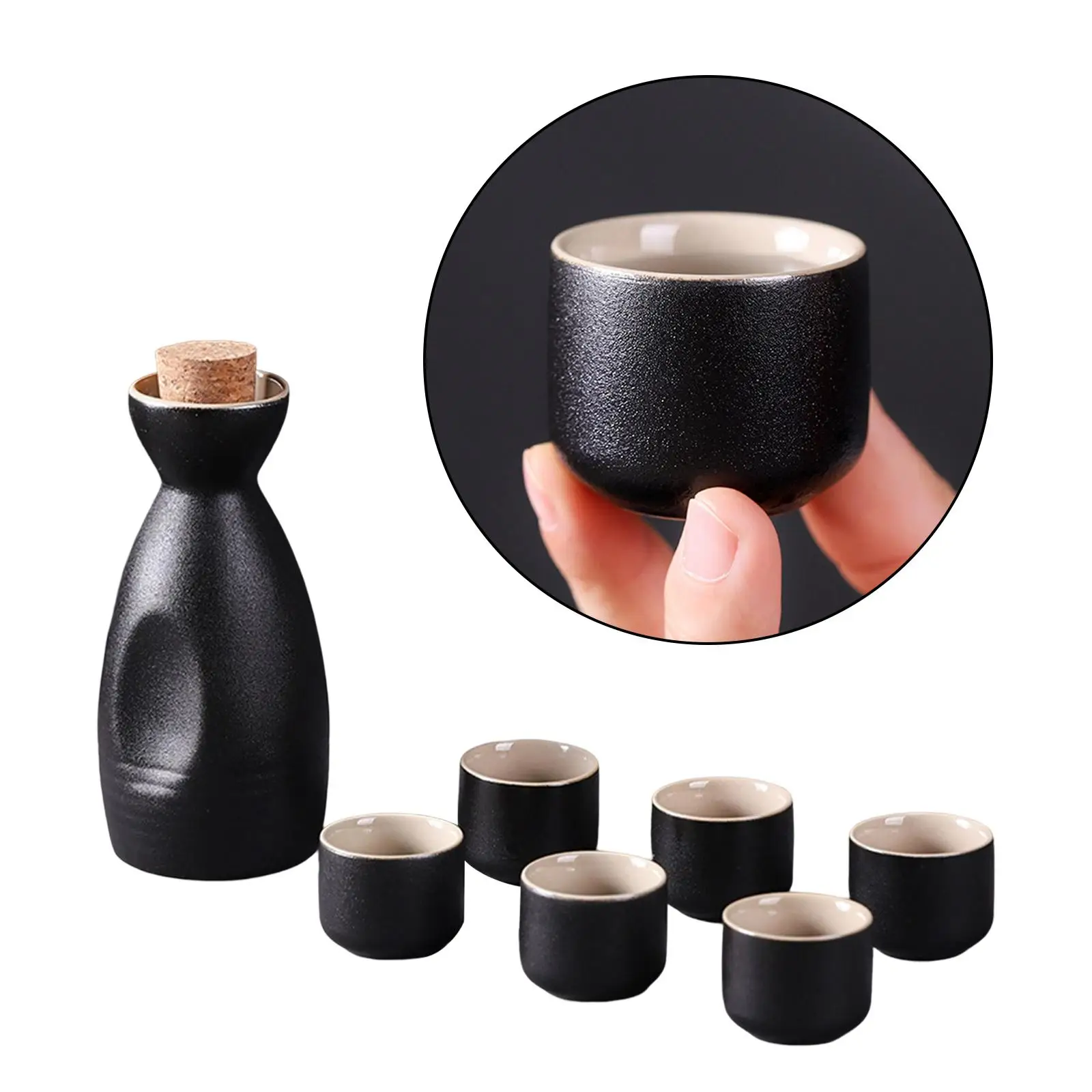 Drinking Vessels Japanese Style Ceramic Sake Pot Cups Set
