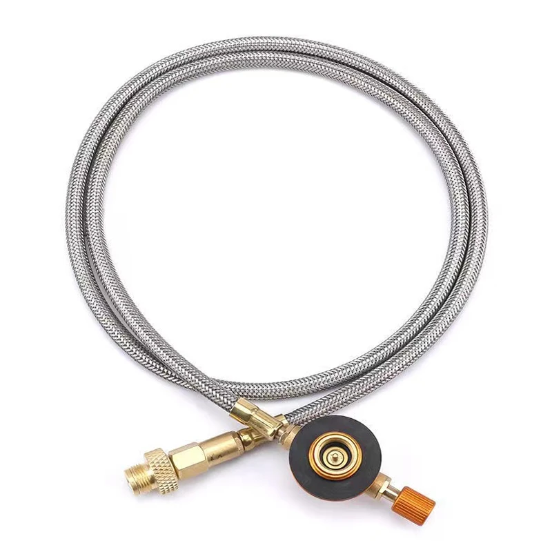 מתאים לקמפינג בחוץ, מתאם גז בוטני לכיריים מחולקות, ממיר צינור חיבור ציוד לבישול בחוץ ולמחנאות