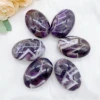 60mm Natural Amethyst Pocket Palm Crystal Quartz Stone Polished Energy Gems Reiki Healing Gift Mineral message tool Home Decor 6