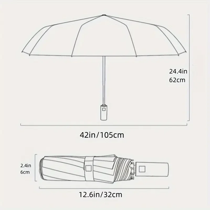 Umbrella Windproof Travel Umbrella 10 Ribs Windproof Compact Lightweight Mini Inverted Folding Reverse Strong Portable Car B