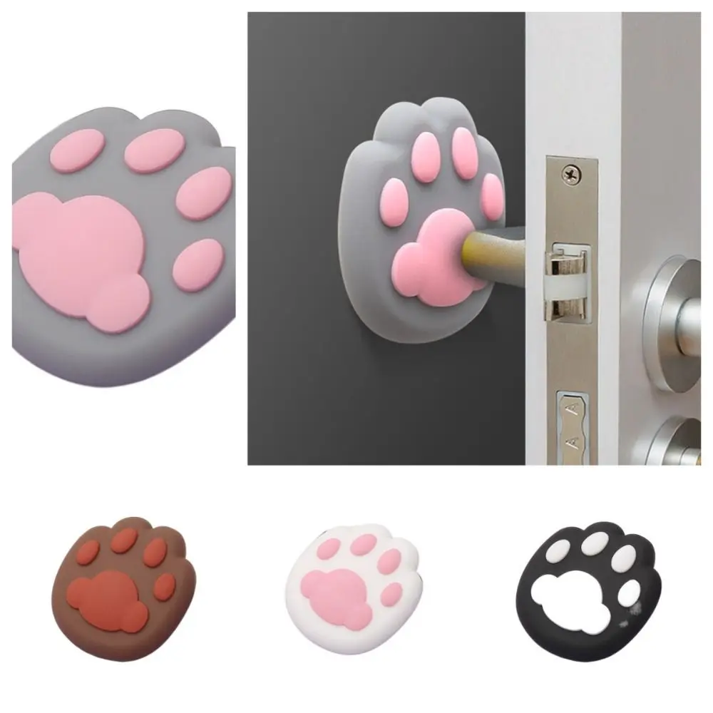 2Pc Cartoon Silicone Door Stopper Crash Pad Wall Protector Decor Cat Claw Door Stops Handle Bumper Guard Anti-slip Shockproof door stopper silicone door stopper door stopper bumpers silicone rubber bumpers