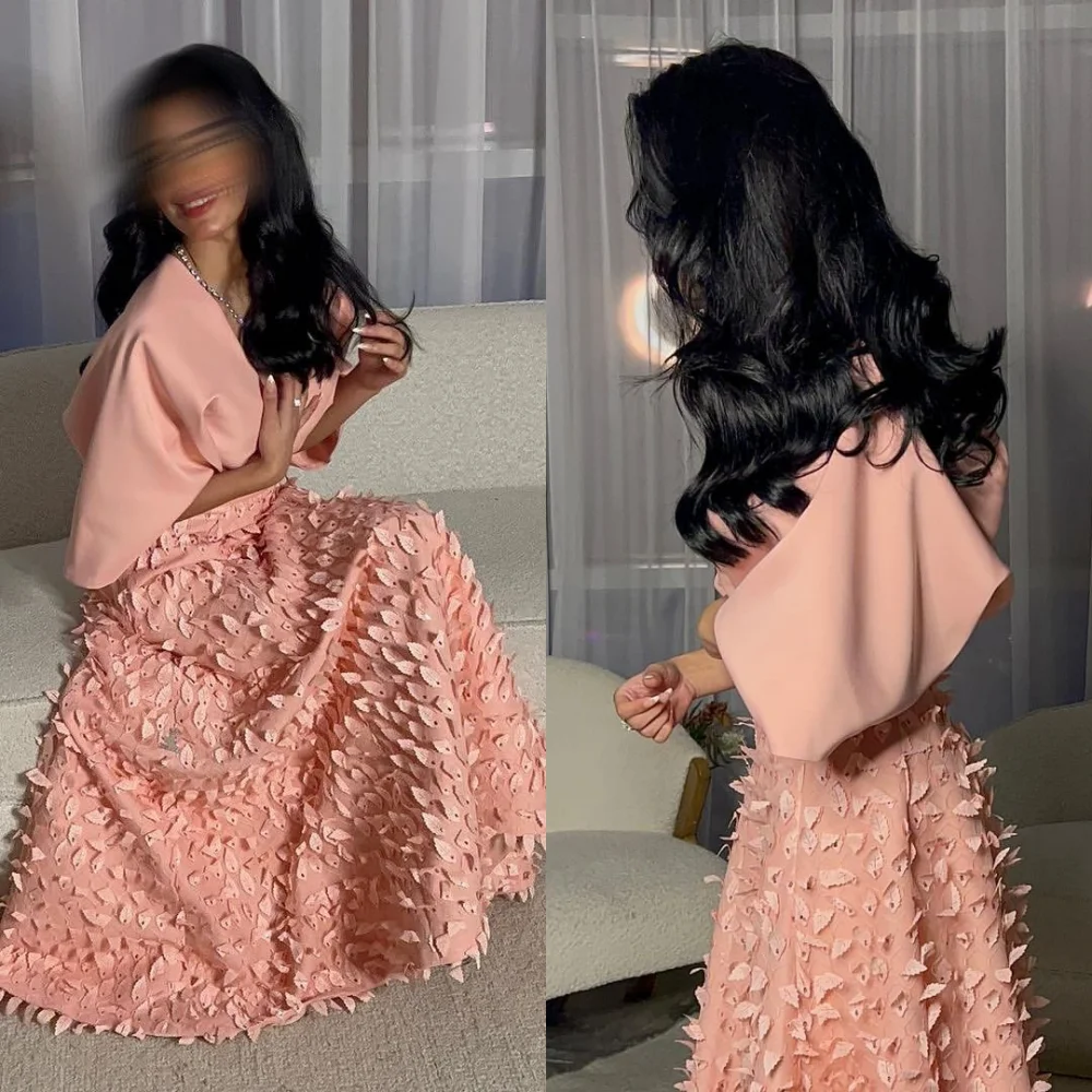 

Pink Luxury Prom Dresses Retro High Quality Applique Chiffon Formal Occasion Gown Abendkleid Damen Plus Size Cocktail Gowns