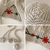 Bohemian Tassel Knitted Hat for Women Flower Crocheted Beanies Autumn Winter Warm Ear Protection Cap Girls Fashion Woolen Bonnet 6