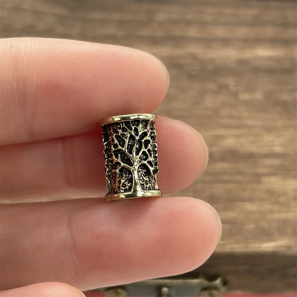 Nostalgia 1 sztuk drzewo życia małe koraliki dla włosów broda warkocze Viking akcesoria Charms Diy tworzenie biżuterii dostaw