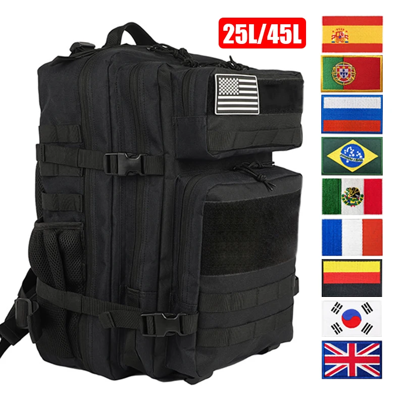 

25L/45L Military Tactical Backpack for Men Women Red Pink Camping Hiking Hunting Accessories 3P Army Molle Rucksacks Assault Bag