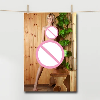 Dipinto su Tela di una Bella Donna Bionda, Poster e Stampe d'Arte Murale, Illustrazione per Decorazione d'Interni