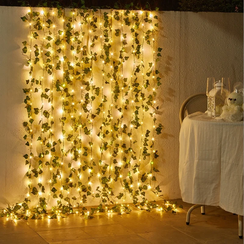 Green Leaf Fairy String Lights for Wedding and Home Decor