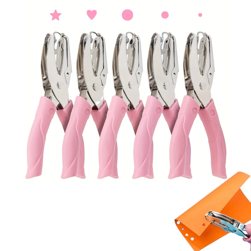 Cute Single Hole Puncher Scrapbooking Paper Punches Kawaii Star Heart Circle Hole Punch DIY Craft Shape Cutter Perforator Paper Punch,Hole Punching Tools,Paper Craft Punch,Circle Hole Punch