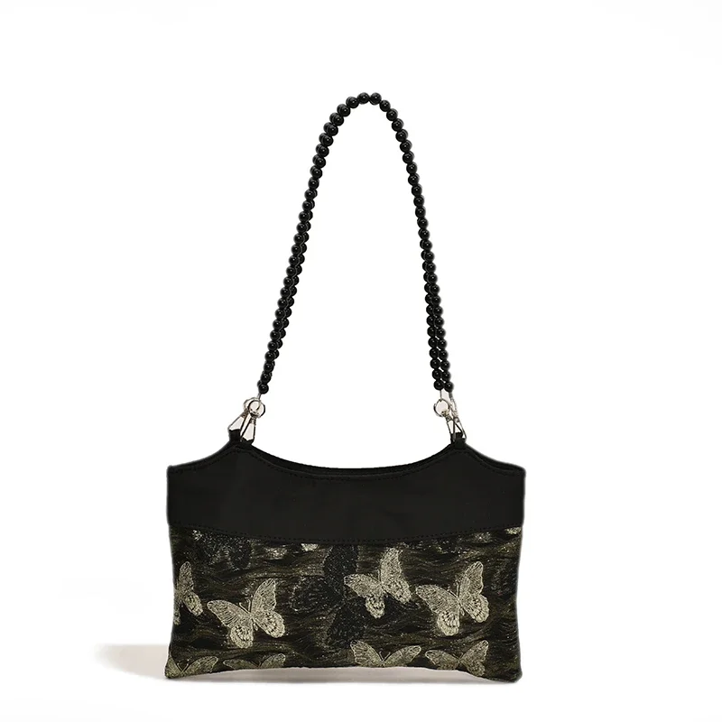 thumbnail image 1 of Bolsos de hombro LinDeJuan con bordado retro y cremallera para mujer moda 2024, 1 of 5