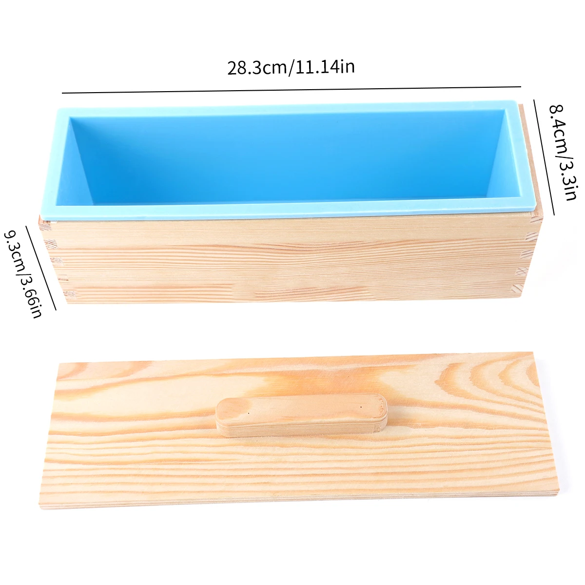 Leeseph Silicone Soap Mold DIY Soap Making Tools Flexible Rectangular Loaf Mold Wood Box Wooden Cover silicone mold,soap molds