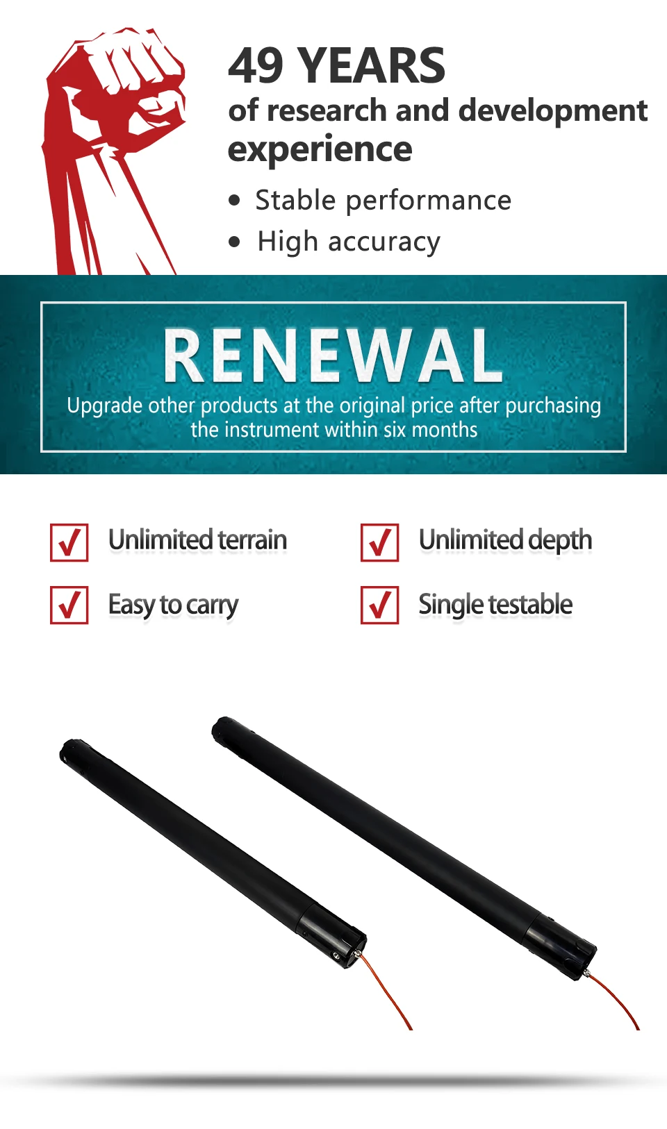 Best Selling TT Electromagnetic Probes ADMT-T4 Water Searching Equipment Easy To
