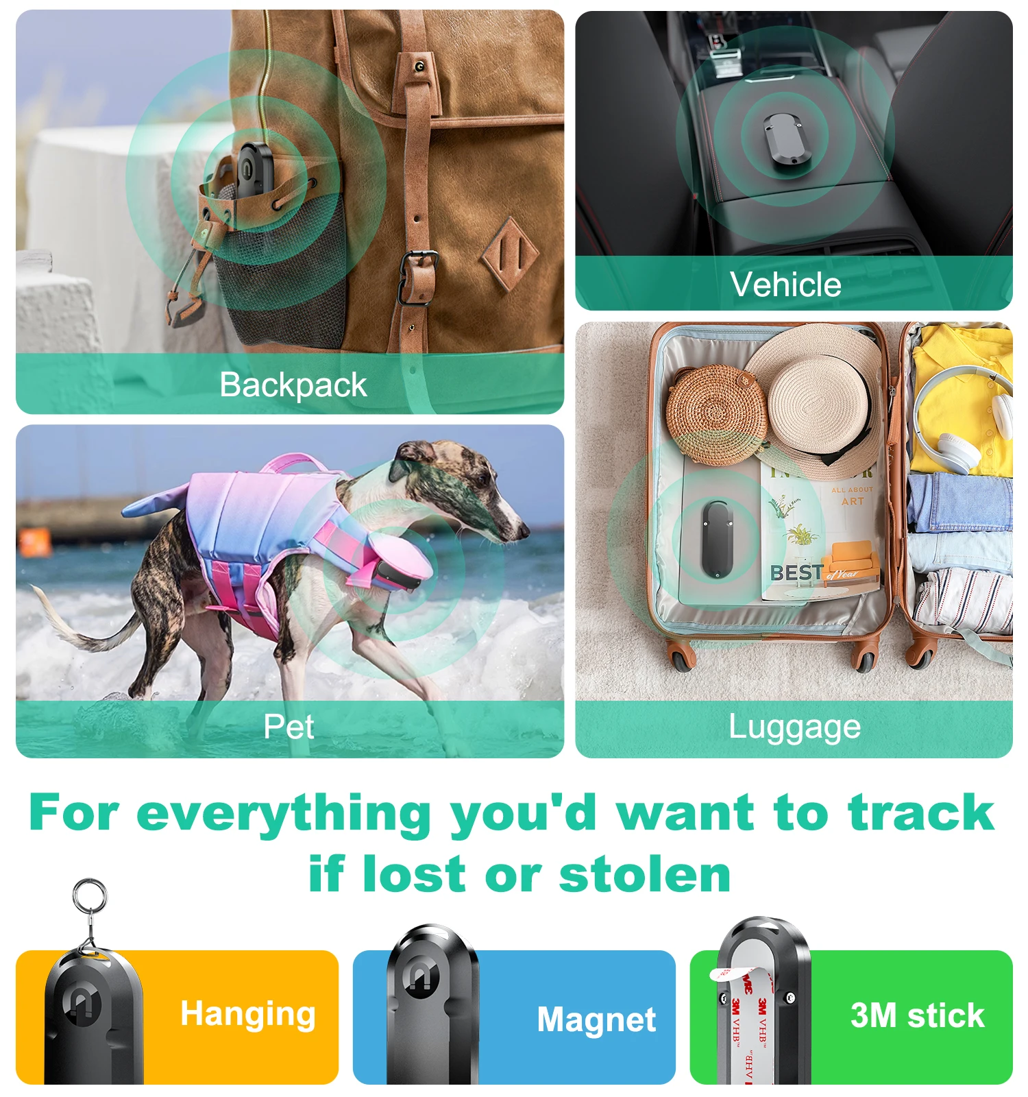 Fuzhong-10-Year Life Extended Battery Case For Airtag - Use Two Aa Batteries Instead Over 14x More Capacity Than Cr2032 4 1 Hanging Magnetic Adhere Storage - View #3