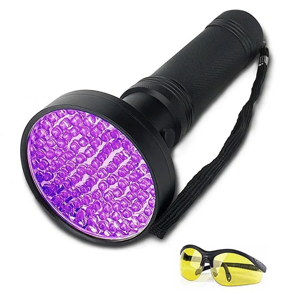 100 LED 395nm UV Flashlight Powerful Ultraviolet Curing Torch Money Ore Cat Dog Pet Stains Scorpion Fluorescent ink Marker light