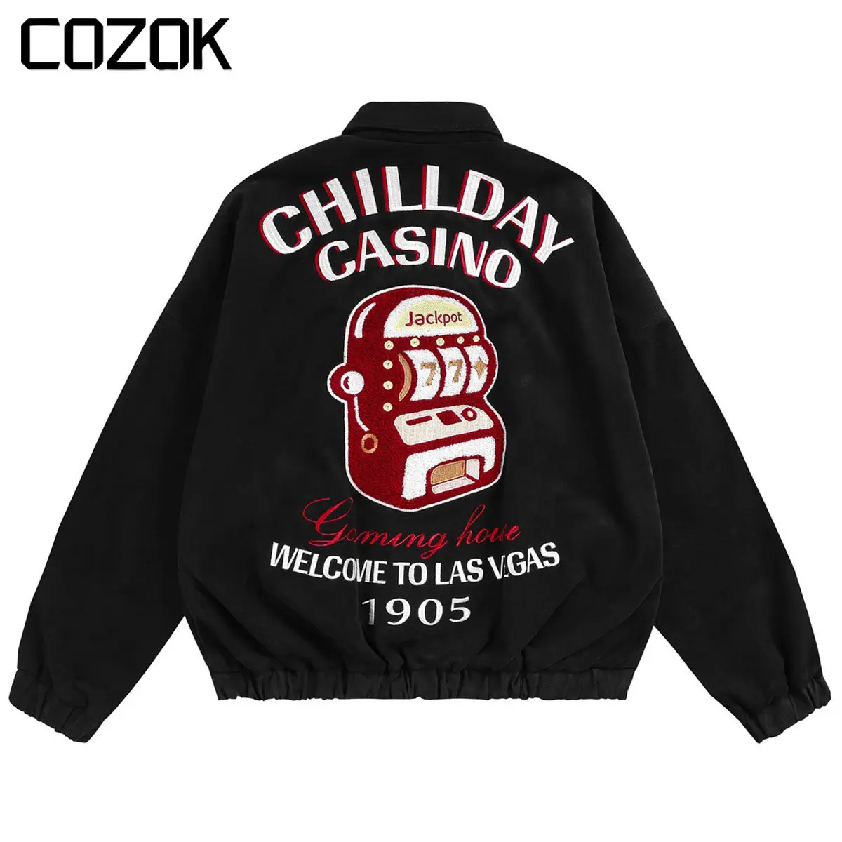 

Retro American Baseball Jacket for Men Harajuku Heavy Industry Game Machine Embroidery Varsity Jacket Street Coats Unisex 2023