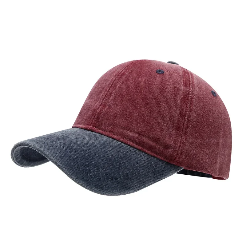 Unisex gewaschene Kappen Vintage farblich abgestimmte Baseballkappe Männer Frauen verstellbar lässig Sommer Outdoor Streetwear Sport weiche Sonnenhut – Detail 2