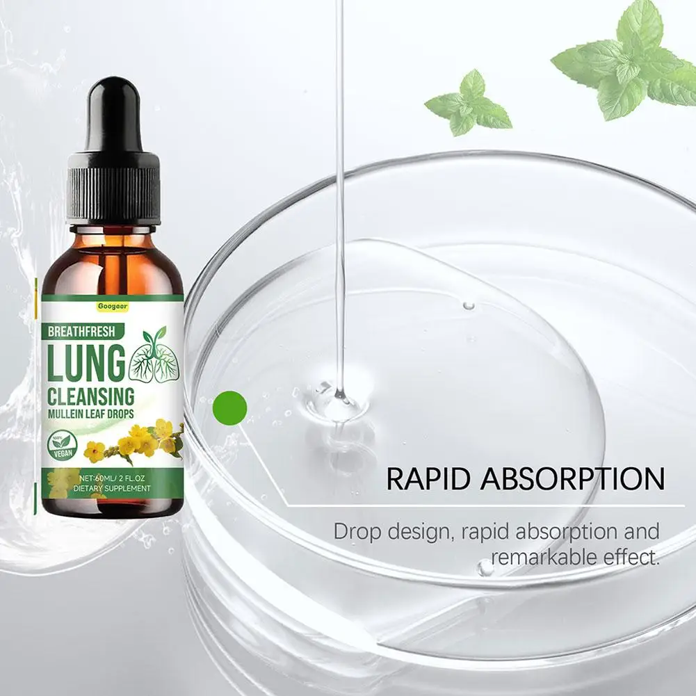 BIYODE Natural Mullein Extract Lung Cleansing Drops Lung Purification Detoxification Boost Immunity Prevent Respiratory Diseases