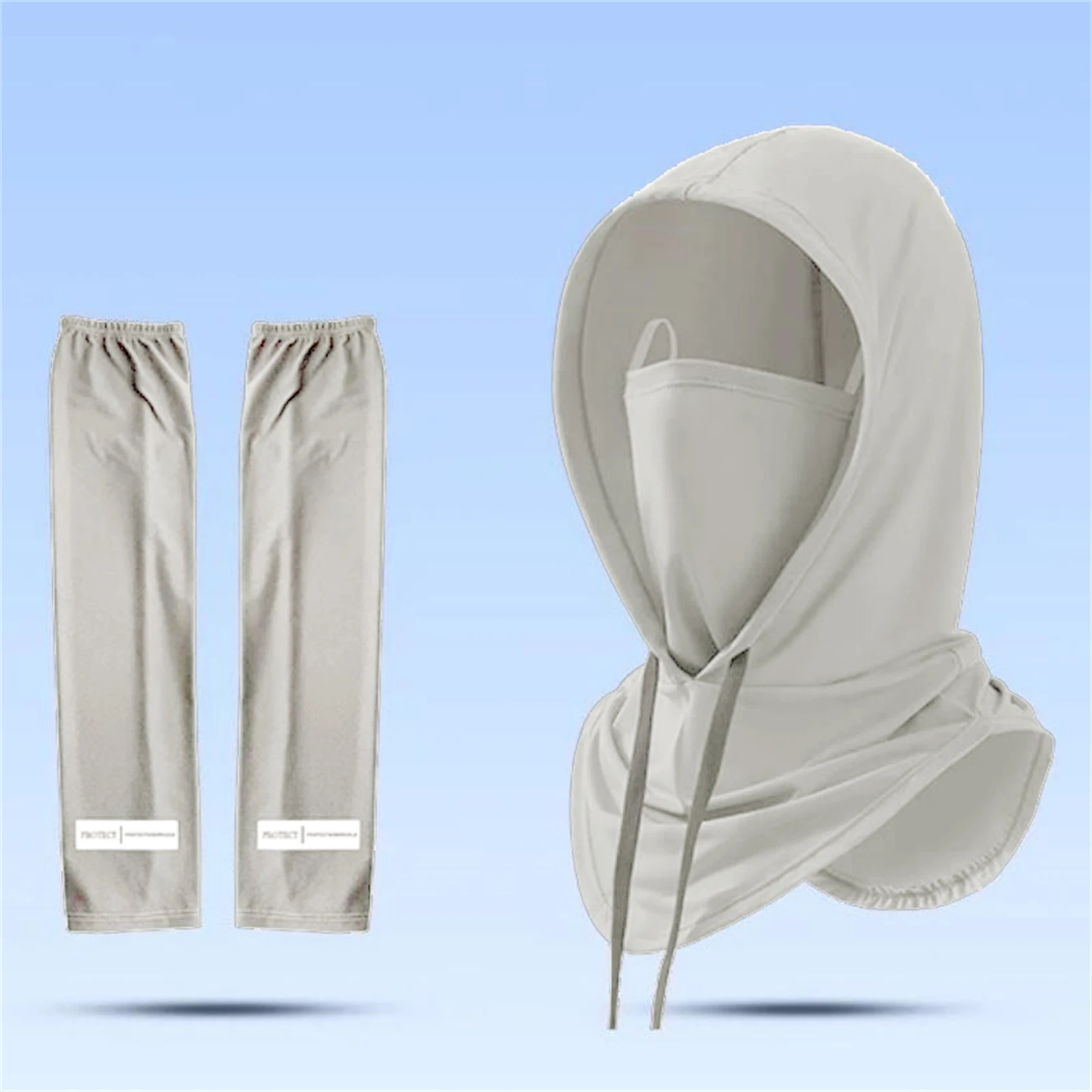 Arm Sleeves Sunscreen Summer Sun UV Protection Ice Silk Bib Combo Outdoor Cycling Fishing Climbing Women Men Mask Cuff Sleeves