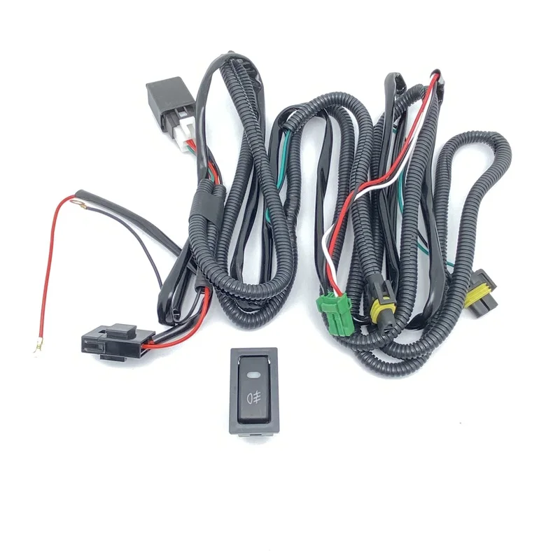 

Автомобильный противотуманный аккумулятор 12 В, комплект проводки, модель головного света, переключатель вкл/выкл, жгут проводов, комплект реле предохранителей, автомобильные аксессуары, жгут проводов, новинка