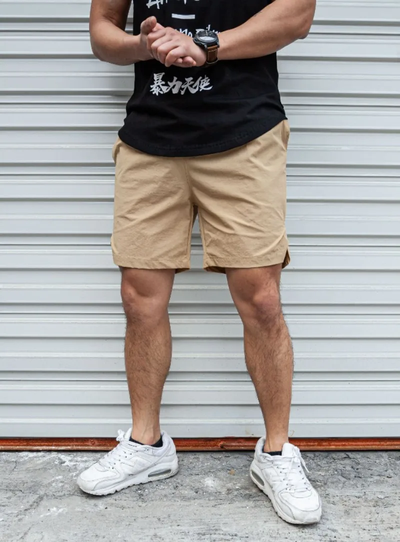 Summer new Men Light Weight Thin Short Pants Running Squat Fitness Shorts Men GYM Wear Quick-drying Beach Drawstring Shorts 4
