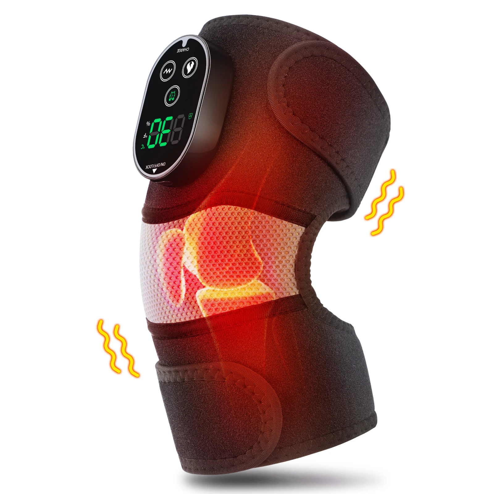 3-in-1 Cordless Heating Knee Massage Hot Compress 6 Levels Heating Wrap Warm Timing Shoulder Elbow Pad Support Belt