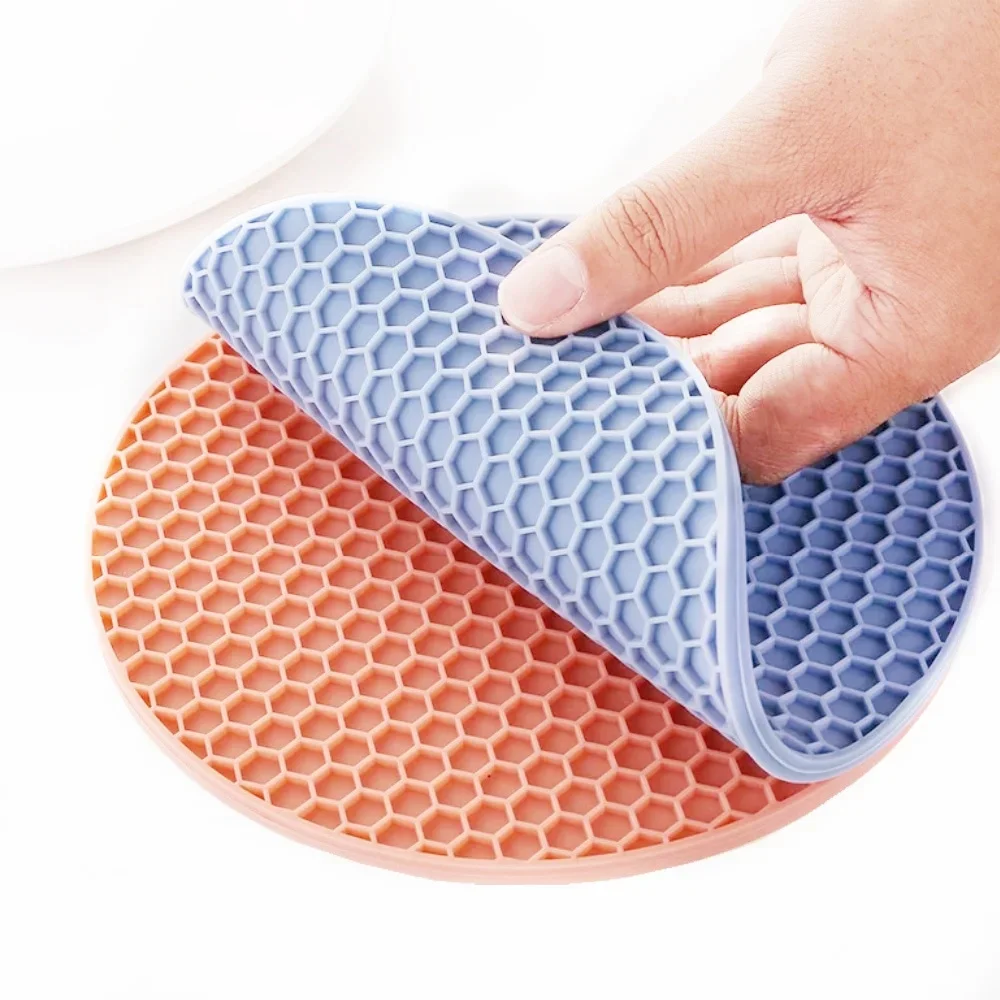 Экологичный круглый силиконовый коврик для стола, сильная термостойкость, мягкий на ощупь, цвет в скандинавском стиле