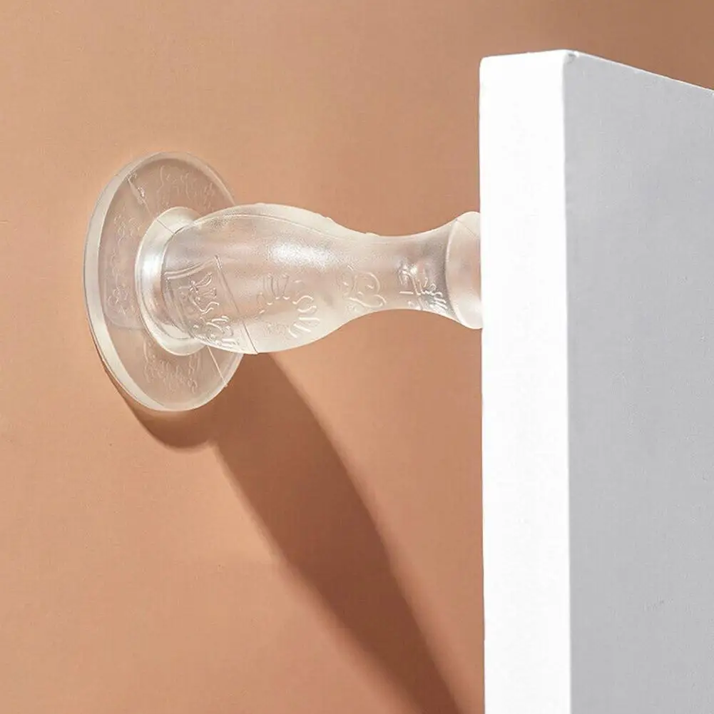 Silicone Door Suction Perforation-free Anti-collision Device Stop Door Behind Doors Household Suction Bathroom Nailing Q5F8