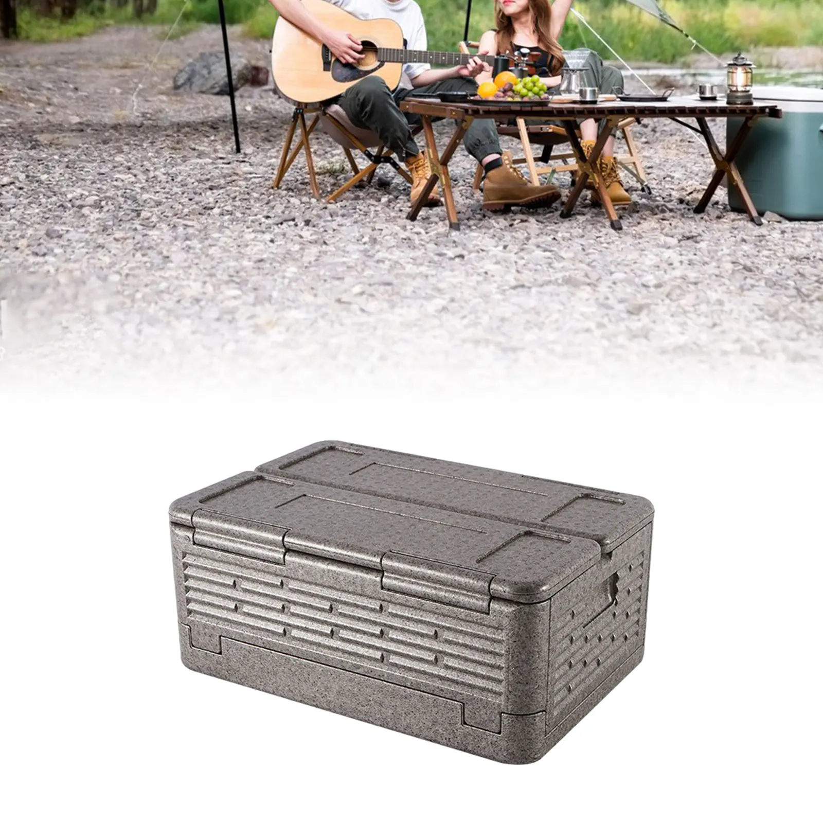 Portable Insulated Food Cooler Box Waterproof Foldable Cooler Foam Chest Thermal Box for Outdoor Camping Picnic Food Delivery