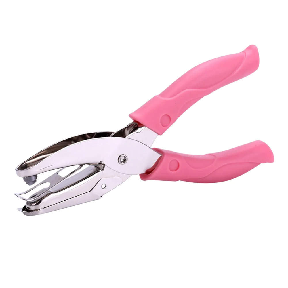 

2pcs Single Handheld Portable Metal Soft-handled Tool Tags Clothing Scrapbook Ticket Office Cutter Heart Star Hole Paper Punch