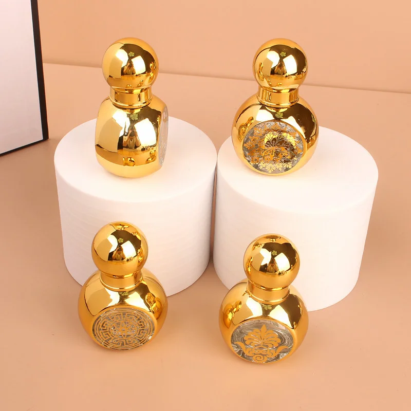 

15ml High-Grade Perfume Bottle Round Glass Essential Oil Roller Ball Bottle Mini Portable Cosmetic Samples Dispensing Bottle